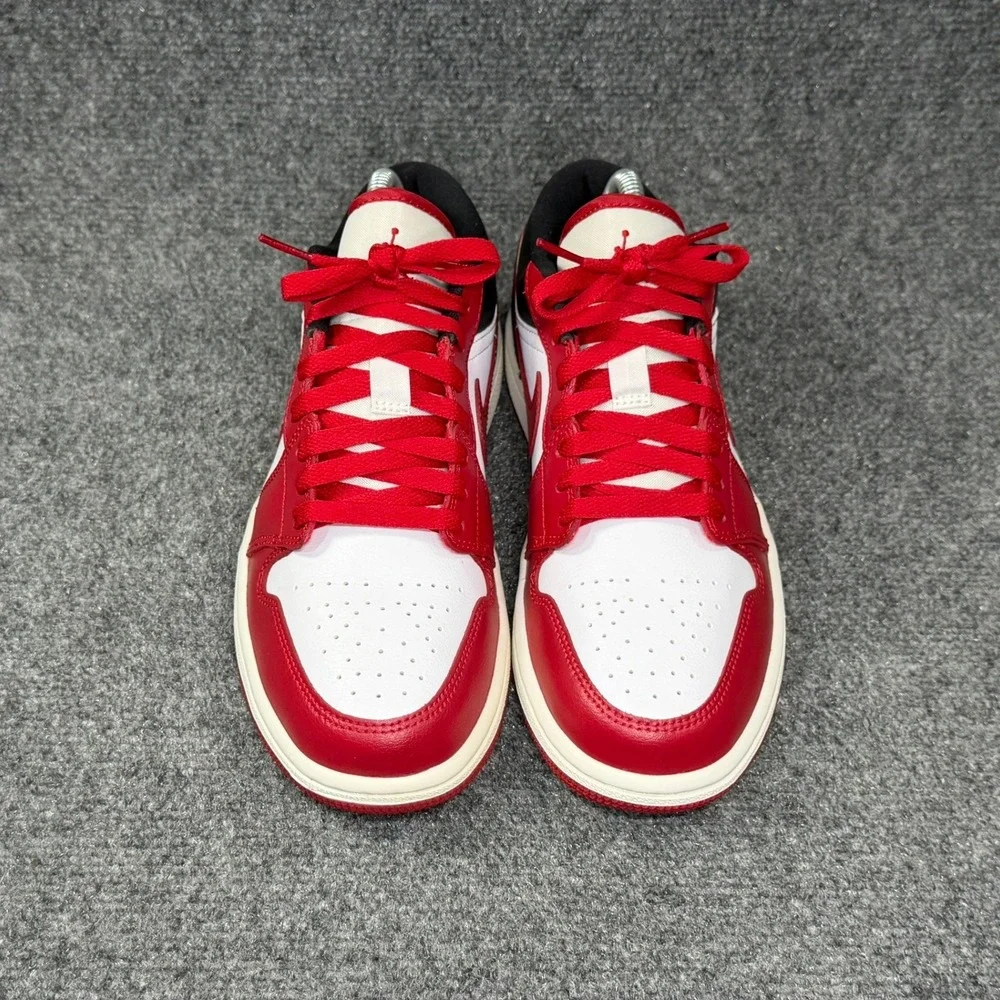 Jordan 1 Low Athletic Shoes Women's 8.5 Reverse Black Toe Red Retro Sneakers